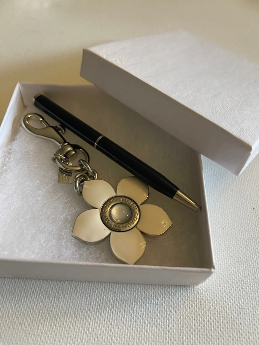COACH White Enamel Flower Keychain Charm and Coach Pen - Picture 6 of 6